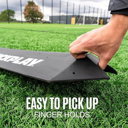 QUICKPLAY Goalkeeper Deflection Ramp - Enhance Reflexes & Hand-Eye Coordination - Heavy-Duty Rubber Construction - Portable Design for Coaches & Players