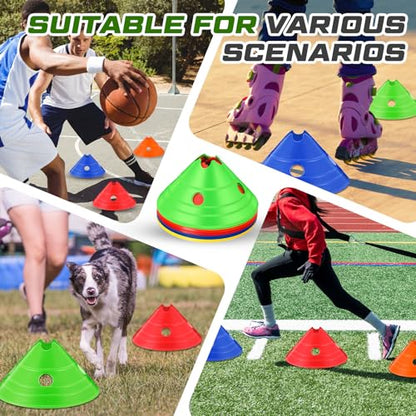Jumbo Soccer Cones Big Training Disc Cone - color: red, yellow, blue, green, and orange