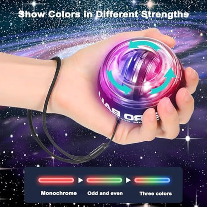 Wrist Power Gyro Ball with Counter, Curaball Torque Ball Hand Exerciser for Grip Strength Arm Trainer Chest Workout Equipment, Portable Resistance Trainer
