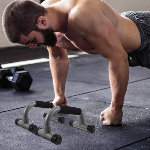 H-shape Push up Bars Parallette Bars Non-slip Portable Exercise Handles Home Gym Equipment for Chest Training and Floor Workout Strength Training