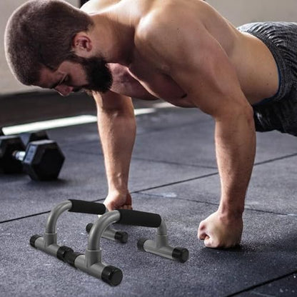 H-shape Push up Bars Parallette Bars Non-slip Portable Exercise Handles Home Gym Equipment for Chest Training and Floor Workout Strength Training