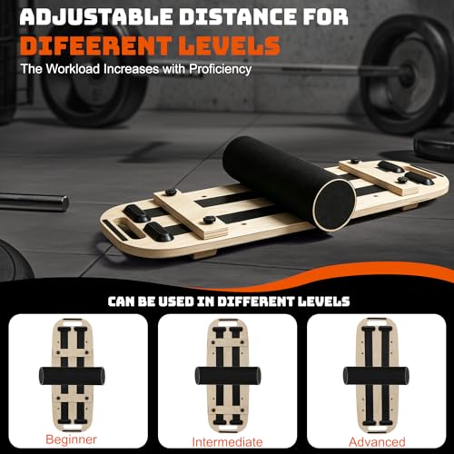 Balance Boards for Adults, Adjustable Surf Balance Board Trainer, Wooden Balance Board with Roller, Training Core&Balance Abilities Balance Board Trainer, Surf Trainer & Physical Therapy