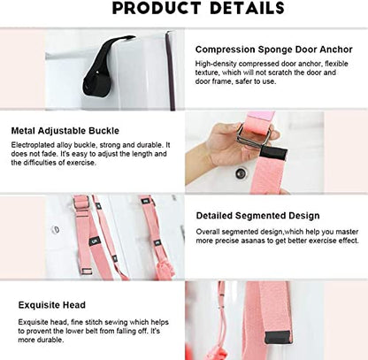 Fitness Yoga Stretching Strap, Adjustable Leg Stretcher Back Bend Assist Trainer, Improve Leg Waist Back Flexibility Home Gym Equipment for Rehab Pilates Ballet Cheerleading Splits Gymnastics