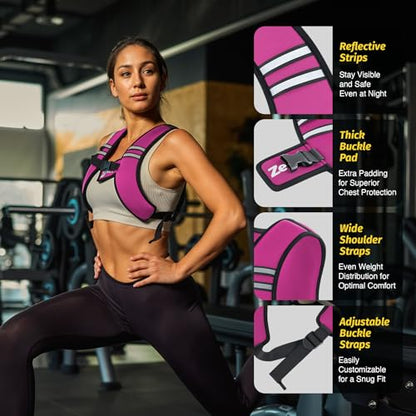 Zelus Weighted Vest for Women Men, Washable Z-Fit Weighted Vest 5/10/15lb - color: Pink, size: 15 LB
