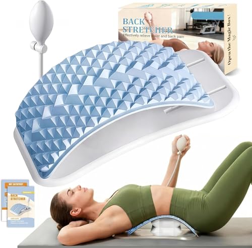 Back Stretcher for Lower Back Pain Relief, Adjustable Lumbar Support Board with Acupressure Points, Back Stretcher Board for Scoliosis, Spine Decompression Support