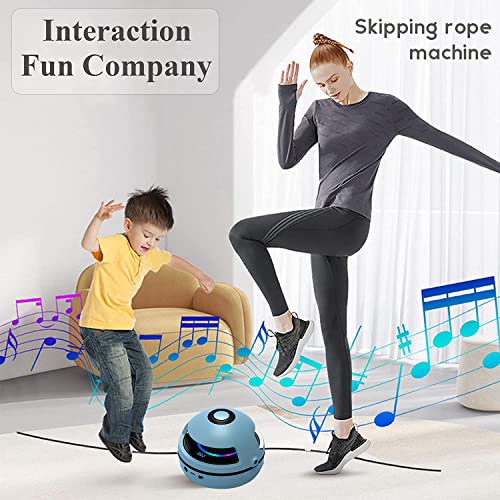 Music Jump Rope Machine, Intelligent Automatic Electric Rope Skipping Machine With Bluetooth Speaker,with LED Display Counter, Training Counting Rope Machine for Gym Party Home (blue)