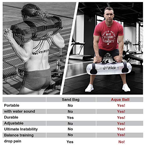 Aqua Bag Workout, Adjustable Training Bag and Power Bag with Water, Core and Balance Trainer, Portable Stability Fitness &Full Body Exercise Equipment for Weight