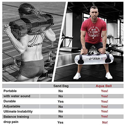 Aqua Bag Workout, Adjustable Training Bag and Power Bag with Water, Core and Balance Trainer, Portable Stability Fitness &Full Body Exercise Equipment for Weight