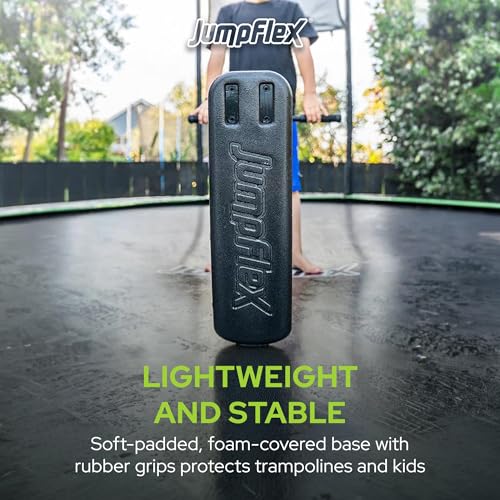JumpFlex Trampoline Trick Scooter with Non-Slip HandleBar Grips, Black - Safe & Lightweight Foam Base Accessory for Outdoor Trampolines