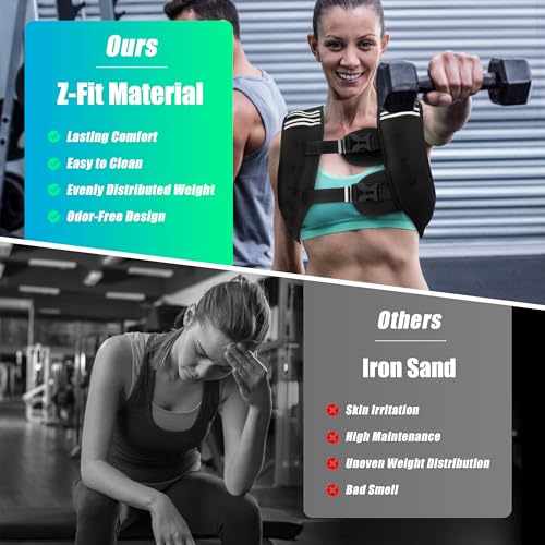 WTREE Weighted Vest Men or Women - Weights with Reflective Stripe, Weighted vest for Workout Equipment for Strength Training Night Running - size: 12 lb