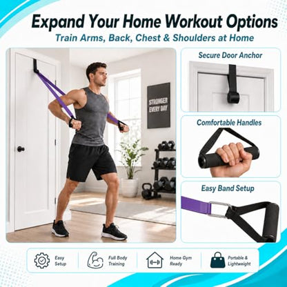 Exercise Bands Resistance Bands Set, 5 Pull Up Bands and 5 Loop Bands with Door Anchor, 2 Handles, Carry Bag and Training Guide for Women Men, Home Workout, Strength Training