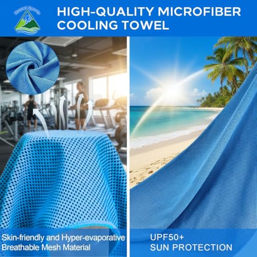 Cooling Towel 4 Pack, 40"x12" Ice Towel for Instant Relief, Microfiber Chilly Towel for Sports, Gym, Running, Yoga, Golf, Camping, Fitness (Mix 2) - color: Mix 2