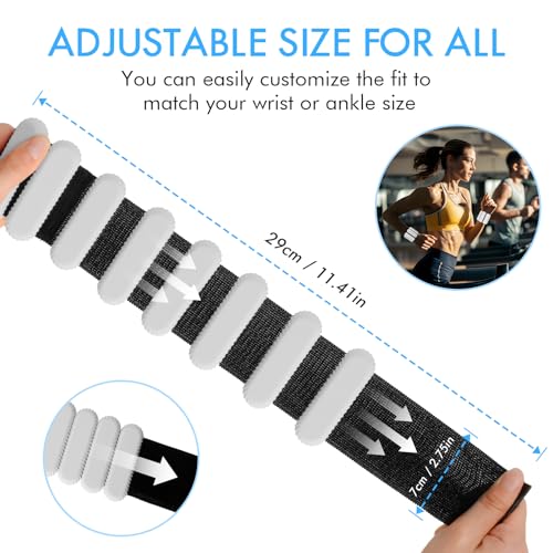 Wrist Ankle Weights for Women, Adjustable Ankle Weights Strength Training Silicone Bracelets Workout Wrist Ankle Weights for Men Women Yoga Running Dance Ankle Arm Leg Weights (2lb) - color: Grey