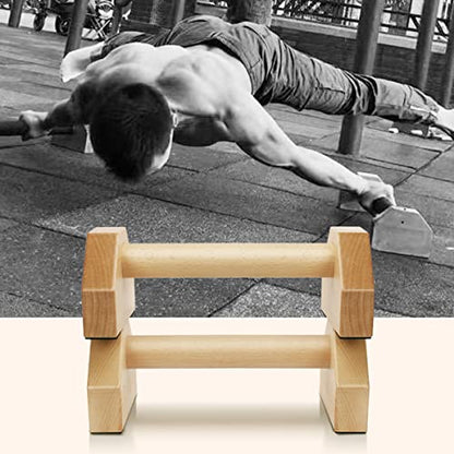 Push Up Bars Stands, 1 Pair Wooden Parallettes Gravity Fitness, Mini Handle Pumps, Push Ups for Fitness, Gymnastics, Aerobics