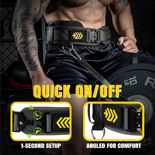 MANUEKLEAR 2-in-1 Weightlifting Belt & Dip Belt with 36.7 IN Rope, Double-Layer Weight Lifting Belts, Powerlifting Gym Weighted Belt for Pull Up Squat - color: Midnight Black, size: XL(38-41in)