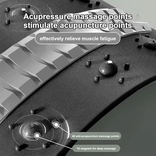 Back Stretcher, with AcupressurePoints, 38.5x21.5x6cm, Level Spinal Support Board, Spine Deck Massager Stretching Device, Versatile Back Support, for s Offices Home Gym Travel