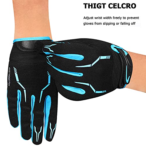 WESTWOOD FOX Cycling Gloves for Men - Full Finger BMX & Mountain Bike Gloves with Touchscreen, MTB, Padded Anti-Slip Grips for Men, Women & Wheelchairs