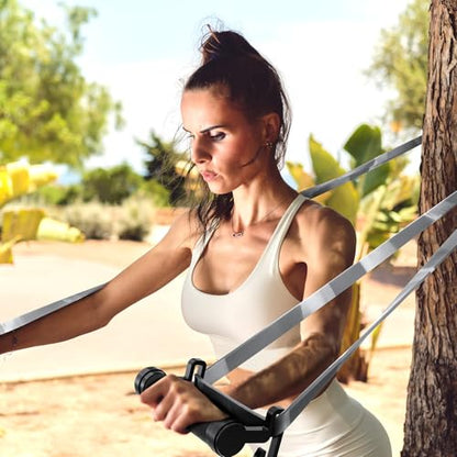 Sportneer Pull Up Bar Doorway Chin Up Bar No Screws Door Frame with Resistance Band Bar, Sportneer Detachable Workout Exercise Bar Handles for All Kinds Resistance Bands
