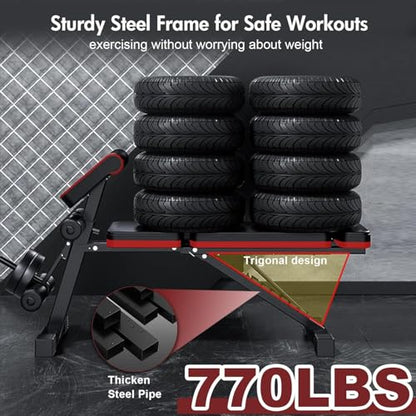 2026 ALSO GO New Adjustable Weight Bench, Workout Benches with Leg Extension, Foldable Incline Decline Bench Press, Roman Chair, Full Body Strength Training Equipment for Home Gym - color: Charcoal