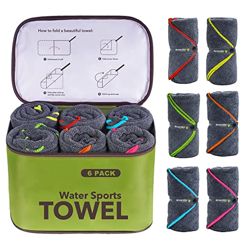 4Monster 4-Pack Quick Dry Microfiber Travel Towels – Super Absorbent, Ultra-Soft Camping Towel Set with Water-Resistant Bag, Lightweight & Compact for RV, Gym, Beach, Pool, Swimming, and Family Trips - color: 6-army Green