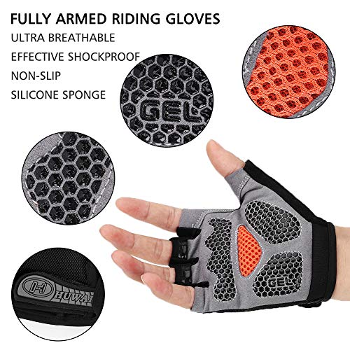 Accmor Cycling Gloves for Men Women, Bike Gloves Half Finger Road Bike MTB Gloves, Anti-Slip Shock-Absorbing Glove for Fitness Cycling Outdoor Sports