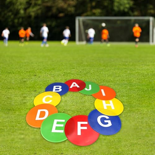 Agility Floor Dots 10 Pack 9.06 inch (23cm) PVC Non Slip Sport Training Markers for Soccer Dance