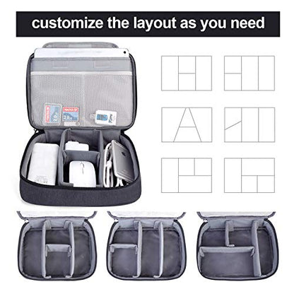 BUBM Electronic Organizer, Double Layer Travel Gear Bag for Cables, Plugs, Flash Hard Drive, Power Bank and More--a Sleeve Pouch for iPad (Large, Black) - size: Large-For 9.7" iPad or Tablet
