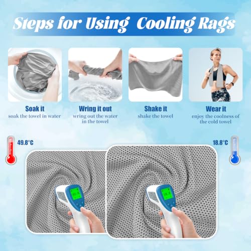 PAWPRO 4 Packs Soft Breathable Cooling Towels for Neck and Face(40"x12") - color: Multicolor-2