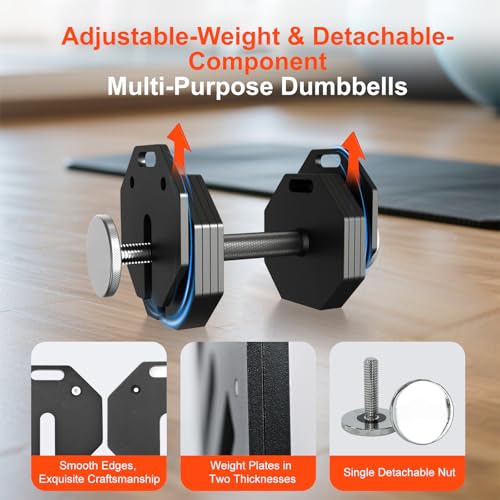 Adjustable Dumbbell Sets 50/80/90LBSX2 Durable Steel Build, Free Weights Dumbbells Set with Barbell/Kettlebell Handle with Srew Sets 3-in-1 Multifunctional Dumbbell Fitness Exercises for Home Gym Suitable Men/Women 50/80/90LBX2