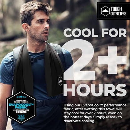Tough Outdoors Cooling Towels for Neck Face - Neck Cooling Towel for Hot Weather Yoga Sports Golf Sweat - Instant Cold Towel