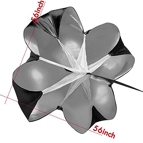 Running Speed Training,2 Umbrella Speed Chute,Resistance Parachute,Training Parachute,Running Parachute for Adul,Black