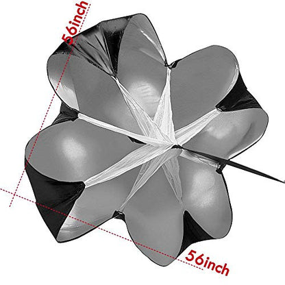 Running Speed Training,2 Umbrella Speed Chute,Resistance Parachute,Training Parachute,Running Parachute for Adul,Black