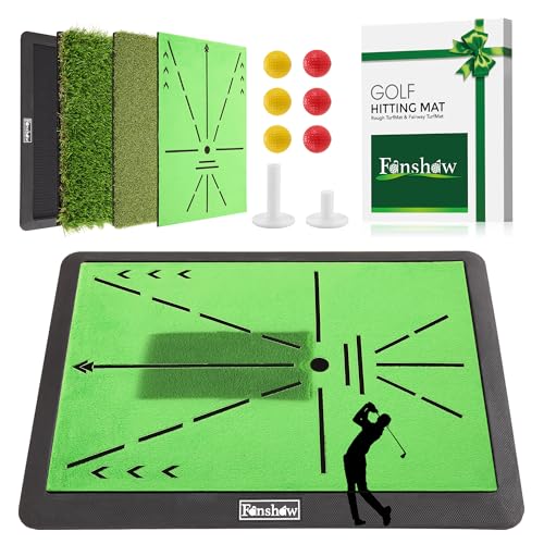 Golf Hitting Mat, Swing Path Feedback Golf Training Mat, 16"x12" Extra Replaceable Practice Mat, Indoor Outdoor Golf Swing Detection Mat, Ideal Golf Gifts for Men & Women Home Backyard Use