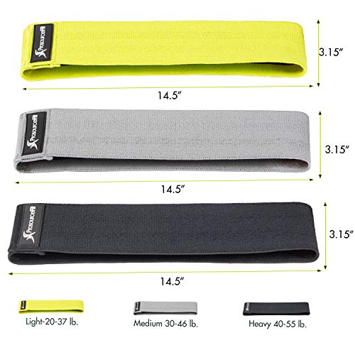 ProsourceFit Loop Resistance Bands Set of 3, 2-inch Wide for Leg Exercises and Physical Therapy