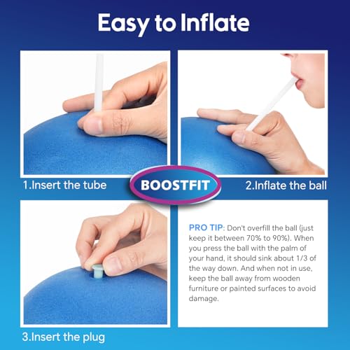 Small Exercise Ball, 9 Inch Mini Pilates Ball with Exercise Guide, Small Workout Ball for Stability, Fitness, Barre, Yoga, Core Training & Physical Therapy