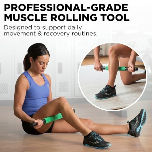 Theraband 13076 Muscle Roller Stick for Self-Myofascial Release, Deep Tissue Massage Rolling Pin, Trigger Point Release and Muscle Soreness, Old Version, One Size