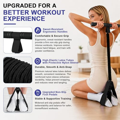 6-Tube Elastic Yoga Pedal Puller Resistance Band