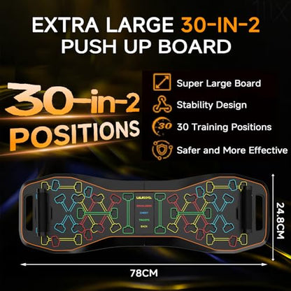 LALAHIGH Push Up Board,36 in 1 Home Gym Equipment with Ab Roller Wheel & Resistance Bands, Portable Foldable Workout Board for Full Body Strength Training Men Women,Gift for Boyfriend