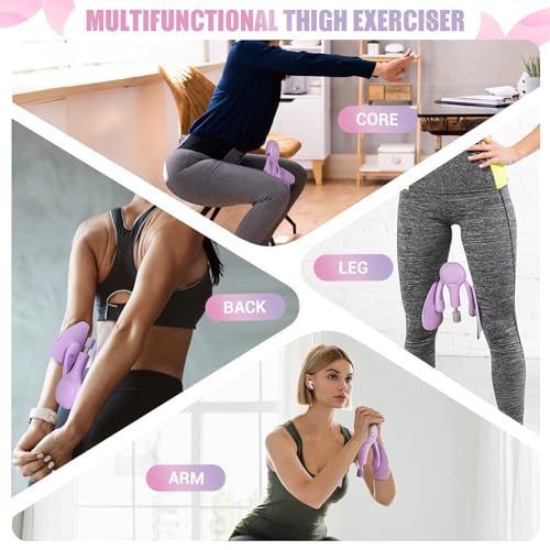 Thigh Trainer for Women, 15-70LB Adjustable Resistance Inner Thigh Exerciser for Pelvic Floor Muscle Repair, Thigh Workout Kegel Exercise Equipment for Shaping, Yoga & Weight Loss at Home Gym