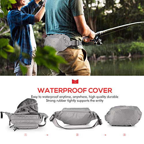 CXWMZY Fanny Packs For Women & Men Waist Pack Hip Bum Bag with Multi-Pockets Large Capacity Waterproof Casual Bum Bag for Disney Traveling Casual Cycling Running Hiking - color: Gray