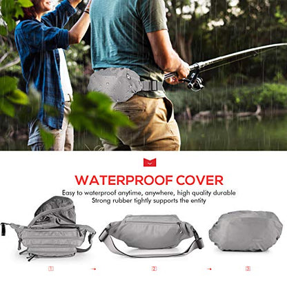 CXWMZY Fanny Packs For Women & Men Waist Pack Hip Bum Bag with Multi-Pockets Large Capacity Waterproof Casual Bum Bag for Disney Traveling Casual Cycling Running Hiking - color: Gray