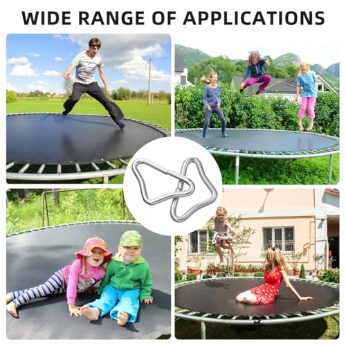 HANABASS 20 Pack Stainless Steel Triangle Rings for Trampoline Mat Repair Triangle Buckles for Bungee Rebounder and Trampoline Accessories 1.77X1.02X0.17In Durable Replacement Parts