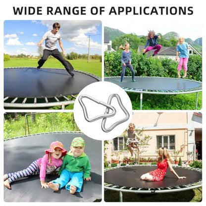 HANABASS 20 Pack Stainless Steel Triangle Rings for Trampoline Mat Repair Triangle Buckles for Bungee Rebounder and Trampoline Accessories 1.77X1.02X0.17In Durable Replacement Parts