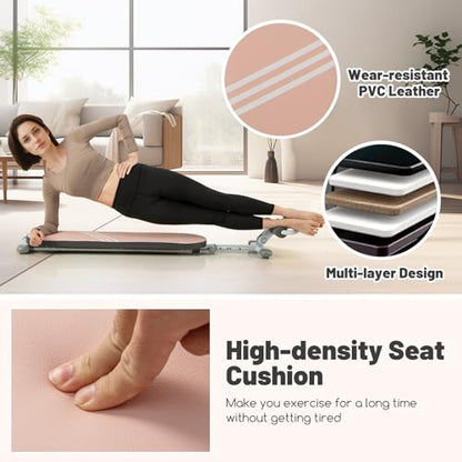 Goplus Sit Up Bench for AB Exercise, Foldable Workout Bench w/3 Gear Adjustable Angles & Adjustable Length, Versatile Fitness Equipment for Home Gym, 330 LBS Load Capacity