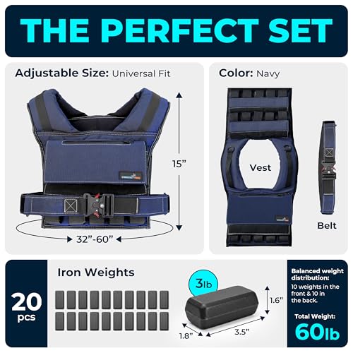 Weighted Vest Adjustable for Men and Women – Workout Weight Training Vest for Fitness, Running, Strength, Exercise & Cross Training