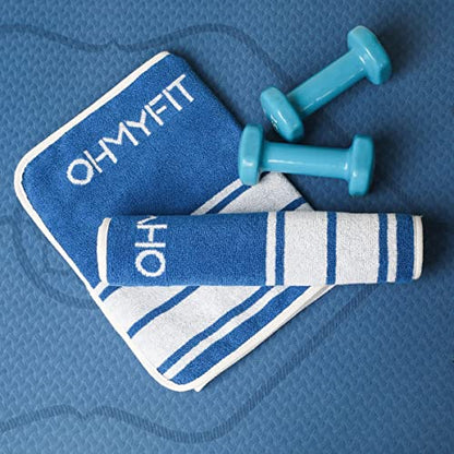 Smart Fitness Towel With Zippered Pocket - Gym Accessory for Men & Women - Multifunctional Quick Dry Sweat Towel for Workout, Yoga, Tennis, Sports & More (Blue, Pack of 1)
