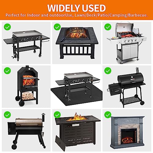 Under Grill Mats for Outdoor Grill - 48x40 Inch BBQ Mat for under Barbecue - Double-Sided Fireproof Patio & Deck Protector Mat - Fire Pit Mat -Oil-Proof Grill Floor Pads - Stove Mat Patio Accessories - size: 40x48 inch double side fireproof
