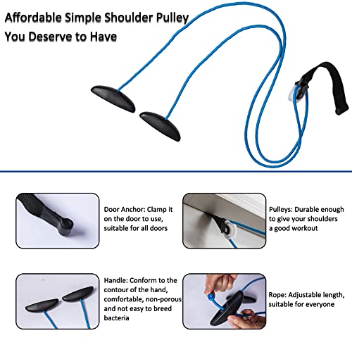 Shoulder Pulley Over The Door Physical Therapy System, Exercise Pulley, Alleviate Shoulder Pain and Facilitate Recovery from Surgery - color: Blue
