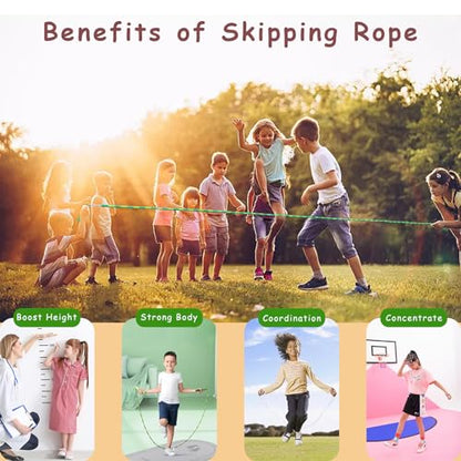 Jump Rope for Kids Girls and Boys, Soft Beaded Jump Ropes, Adjustable Skipping Rope, Tangle-Free Segmented Rope for Kid and Women Men Adults Exercise, Keeping Fit, Training - 9.2Ft - color: Blue and Purple