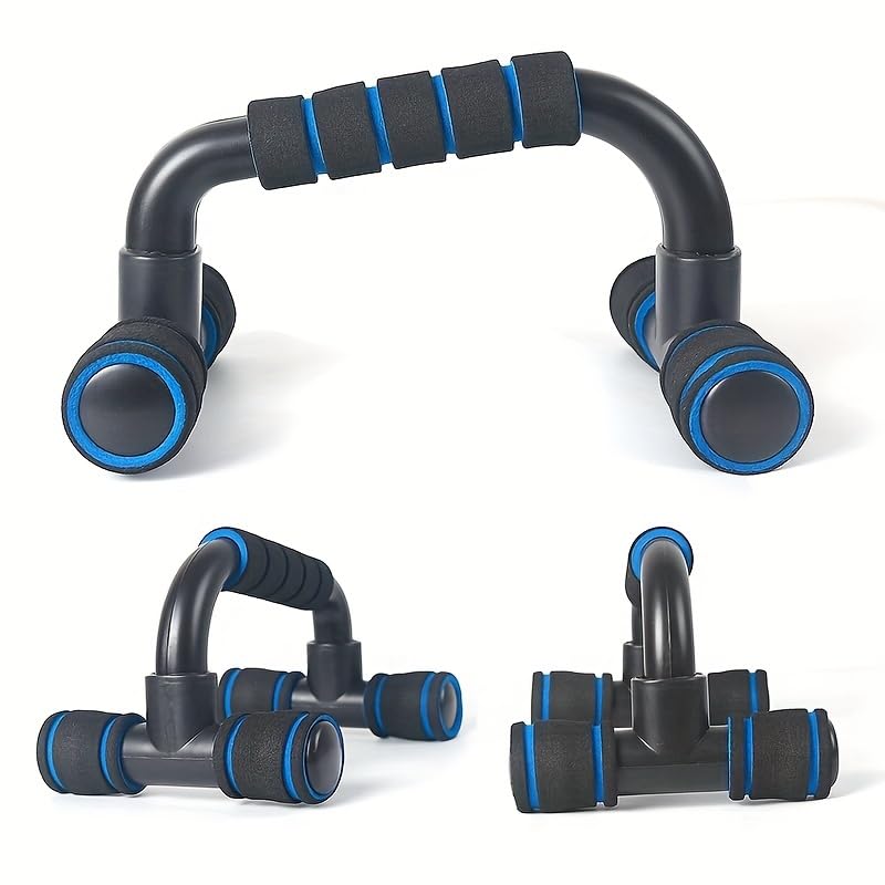 Holiday Gift Home Workout Equipment Push Up Bars - Universal Blue/Red/Green Pushup Rod with Cushioned Foam Grip & Non-slip Design